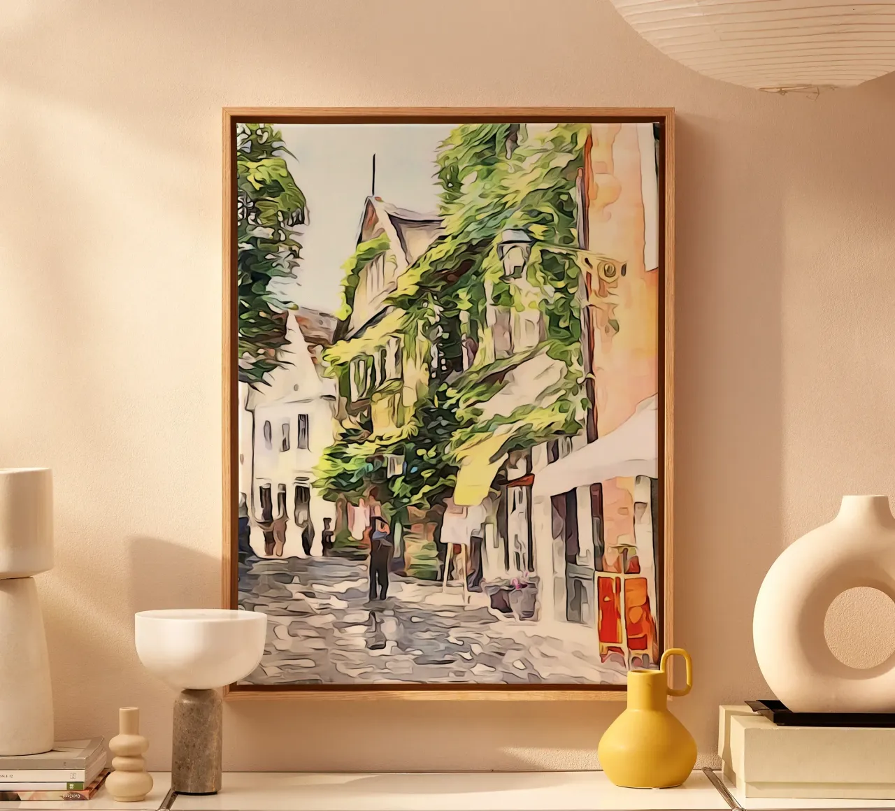 Meersburg on Lake Constance, motif 2 canvas with Floater frame by ZAMART