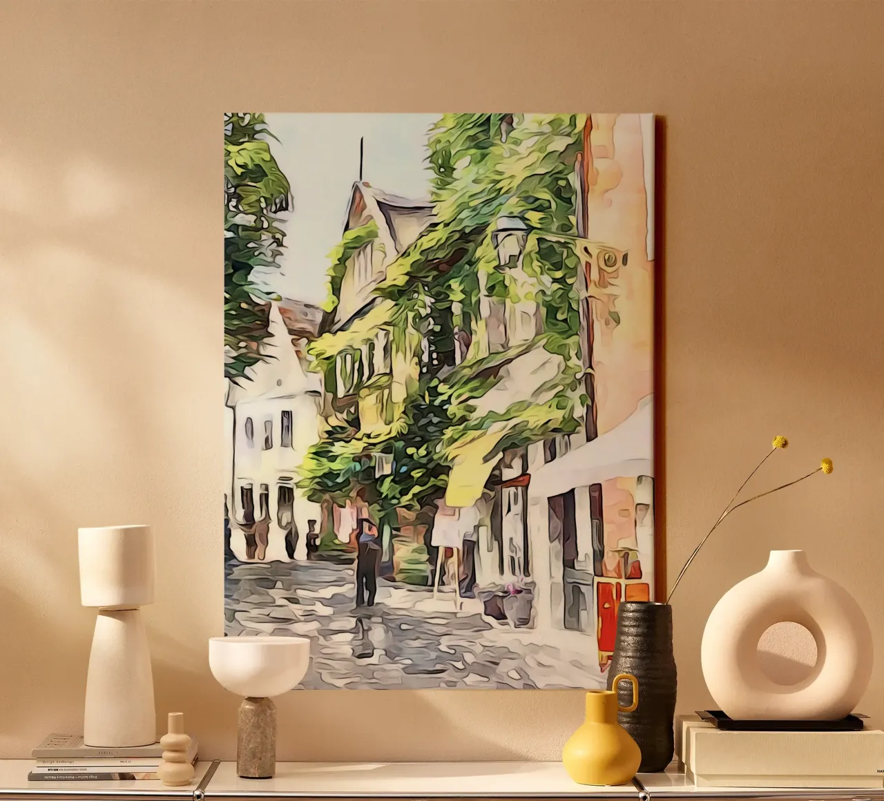Meersburg on Lake Constance, motif 2 canvas with Floater frame by ZAMART