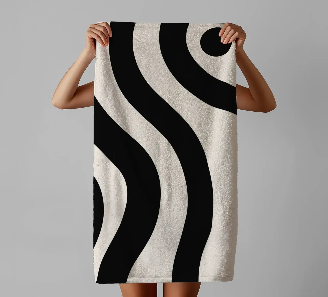 Boho Wave Kunstontwerp - Abstract & Tijdloos badhanddoek van Whole©