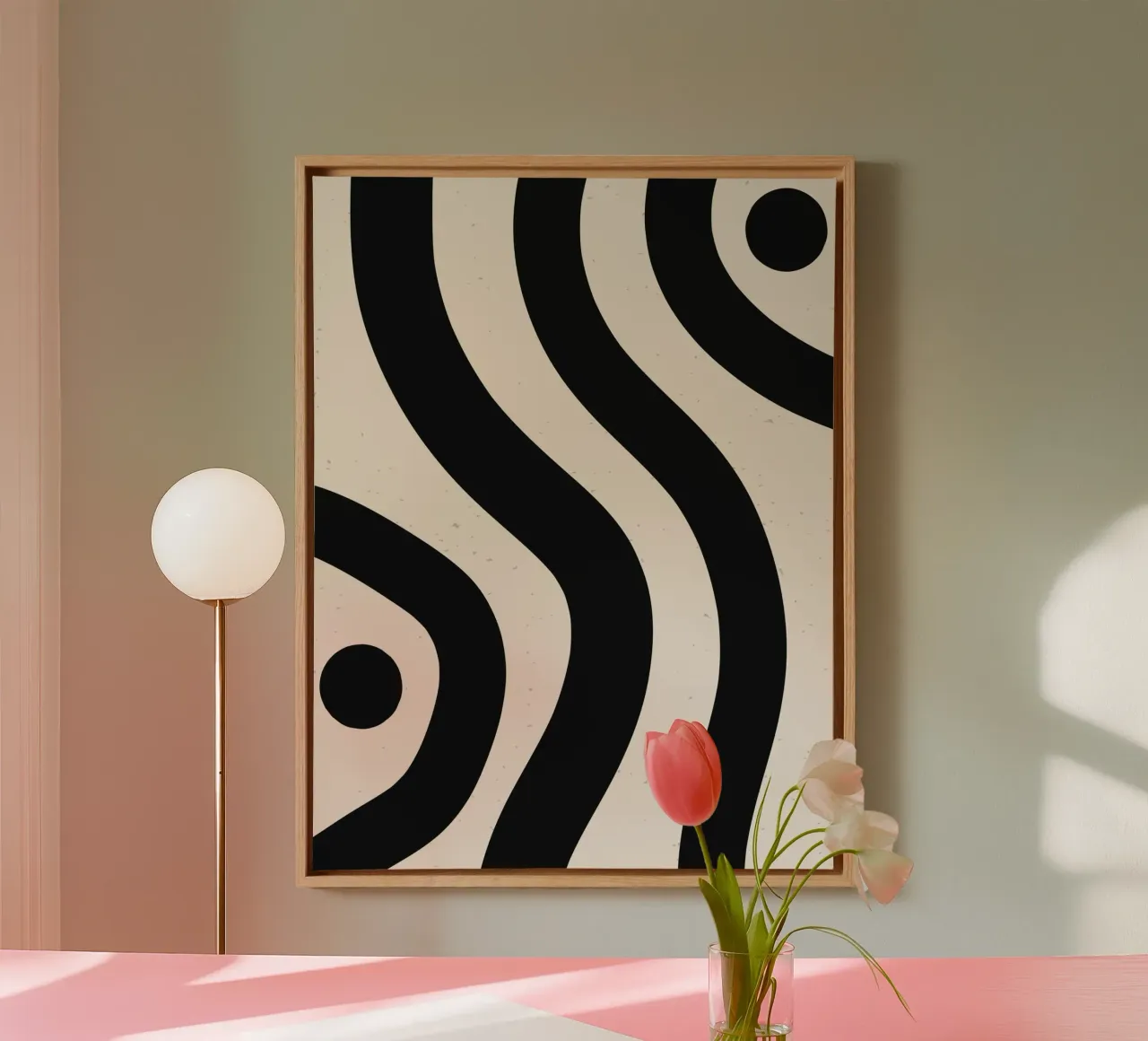 Boho Wave Kunstontwerp - Abstract & Tijdloos canvas van Whole©