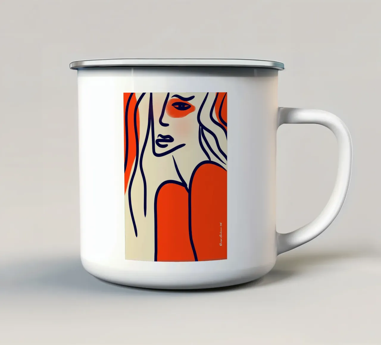 Living Abstraction tazza in smalto da Mike Leymi