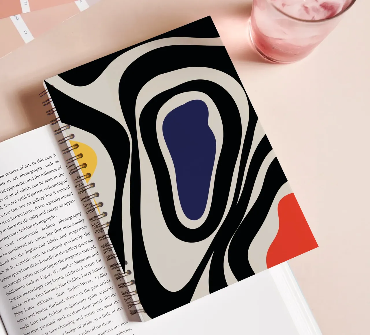 Colourful boho abstract - modern & dynamic spiral notebook by Whole©