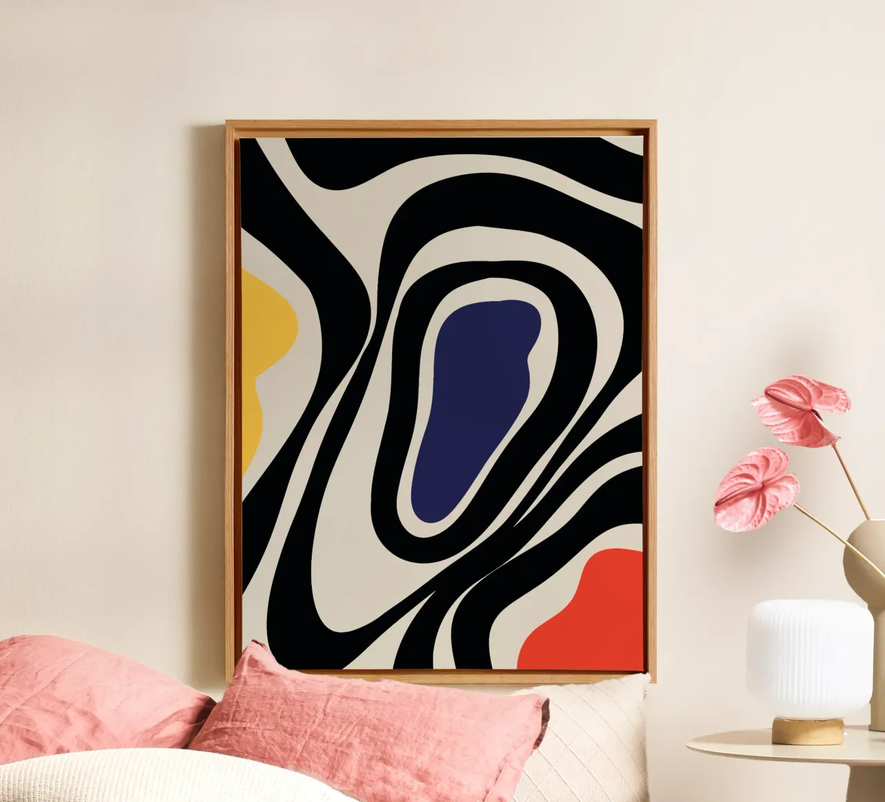 Kleurrijk boho abstract - modern & dynamisch canvas van Whole©