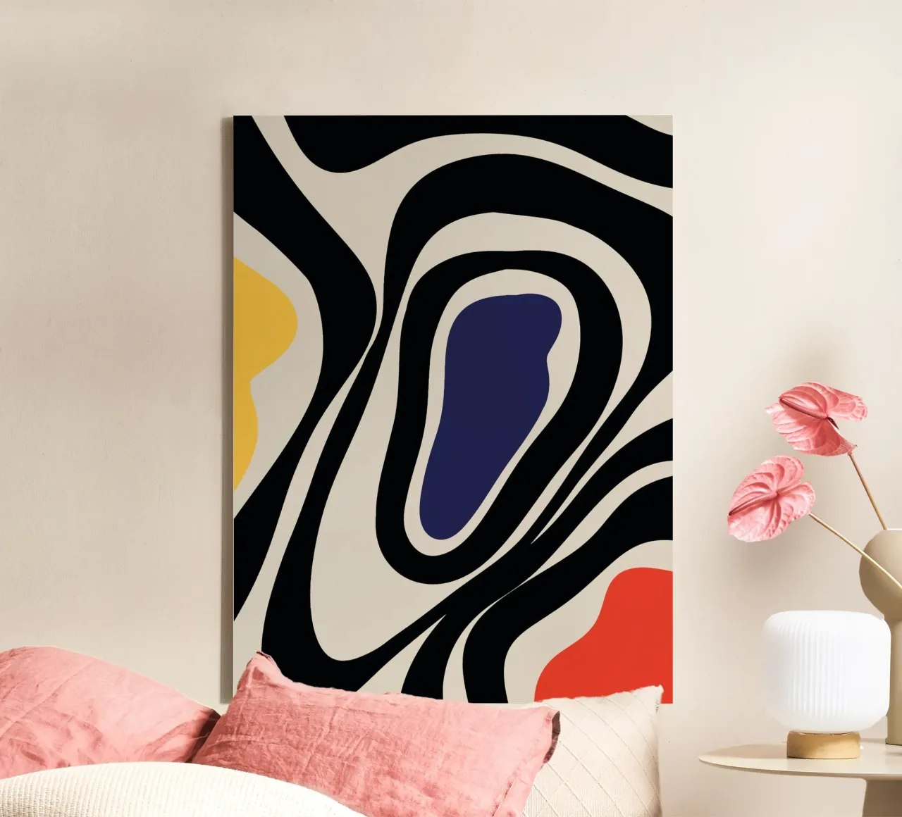 Kleurrijk boho abstract - modern & dynamisch canvas van Whole©