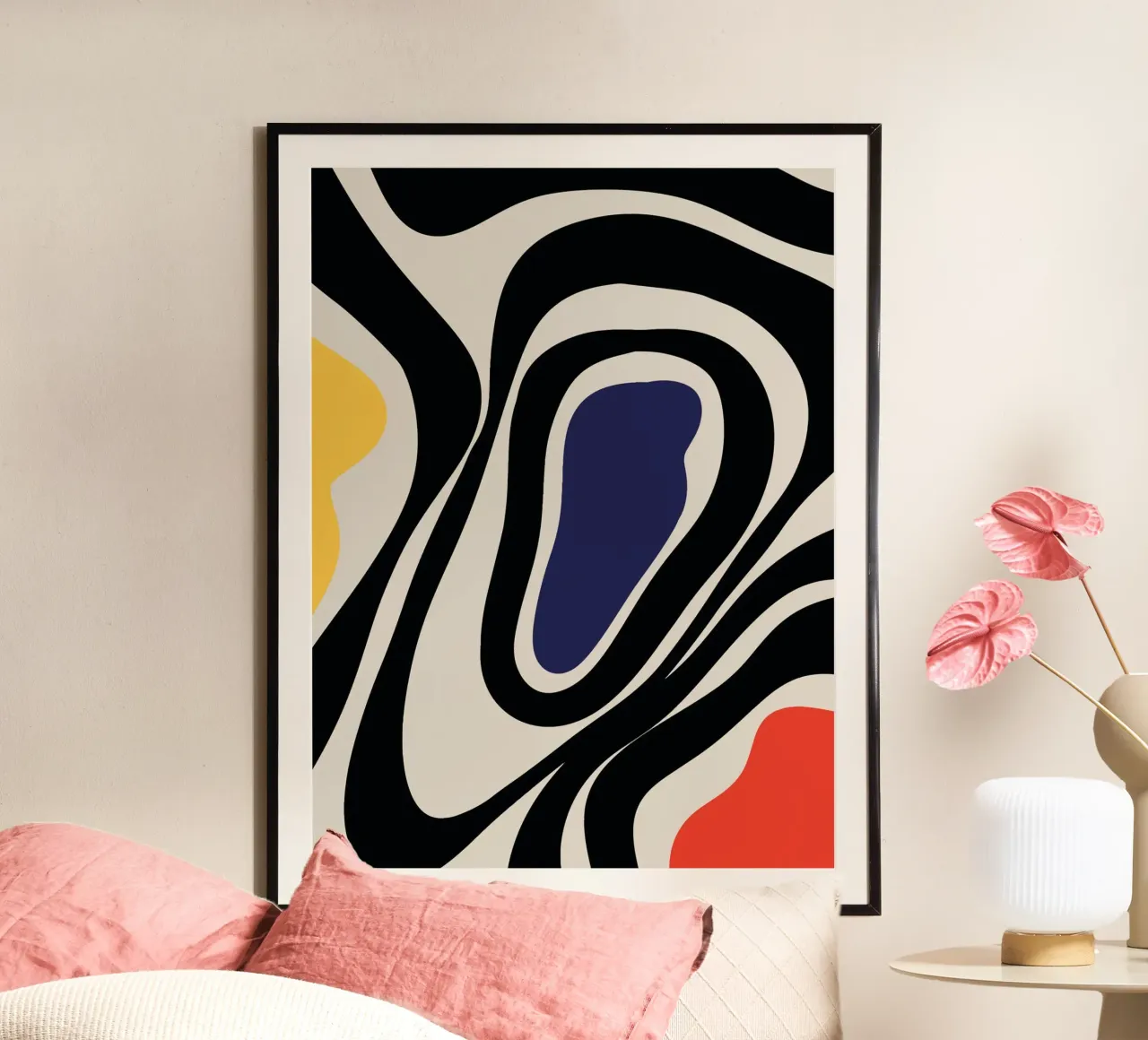 Kleurrijk boho abstract - modern & dynamisch hahnemühle van Whole©