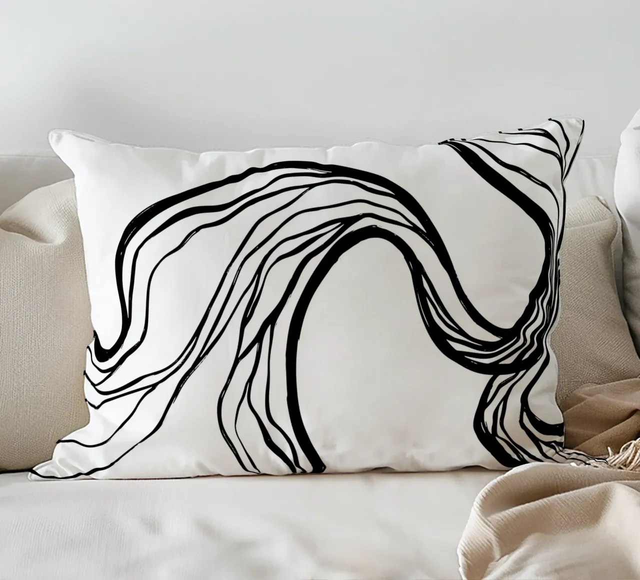 Line art design organico - minimale e moderno cuscino da Whole©