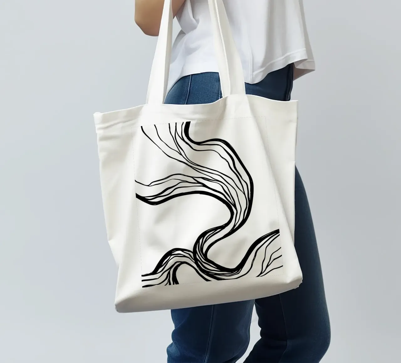 Line art design organico - minimale e moderno borsa in juta da Whole©