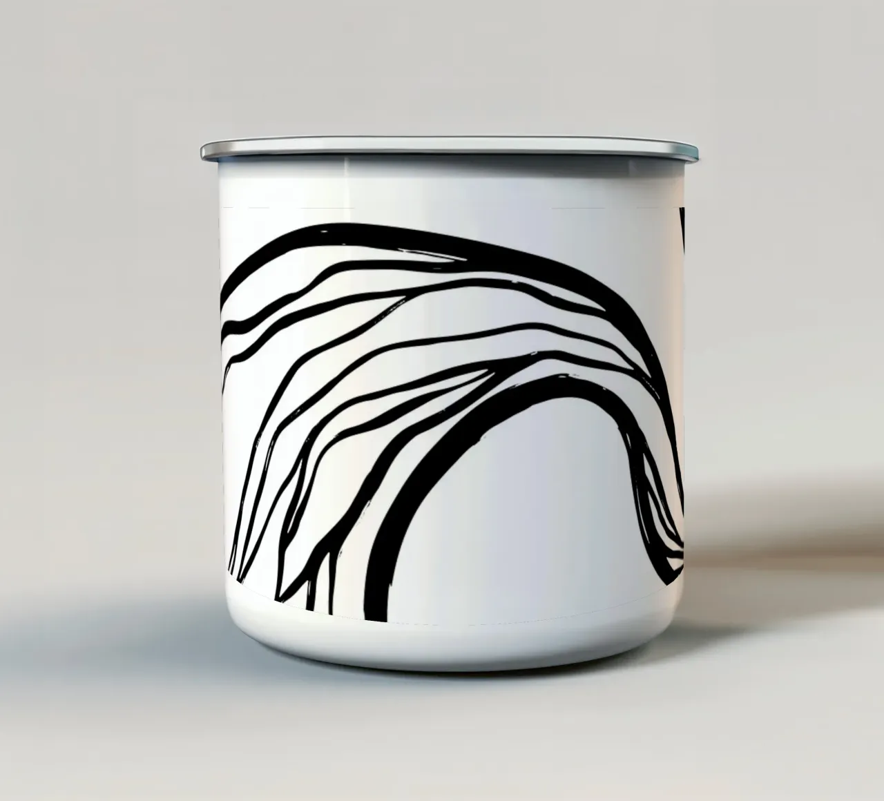 Line art design organico - minimale e moderno tazza in smalto da Whole©