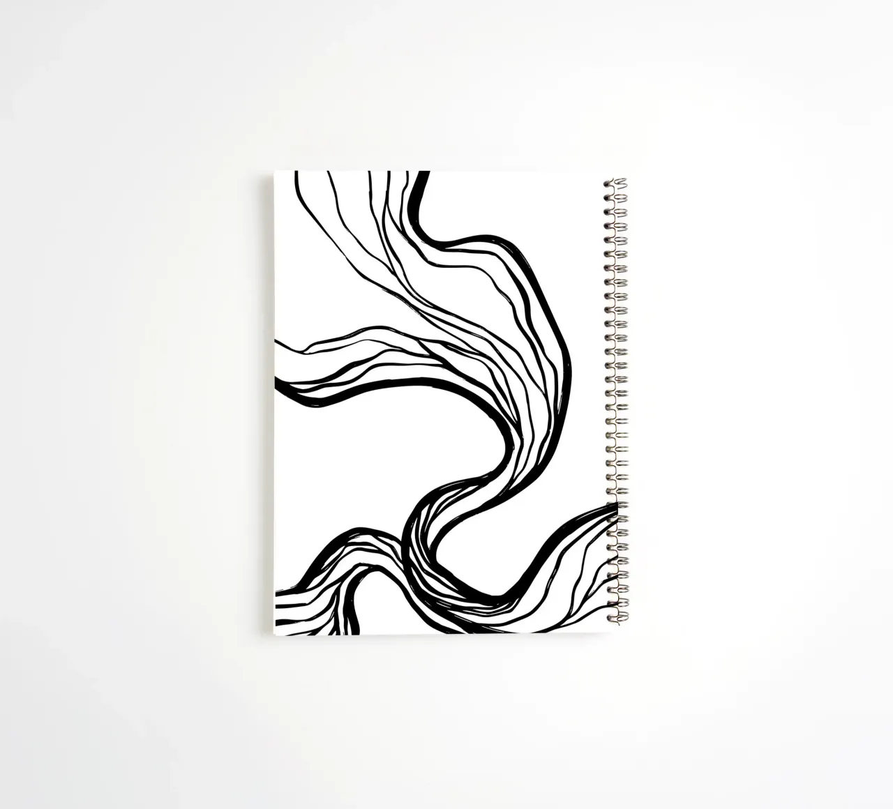 Organic line art design - minimal & modern spiral notebook by Whole©