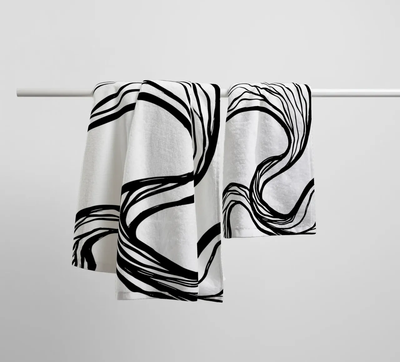 Line art design organico - minimale e moderno asciugamano da bagno da Whole©