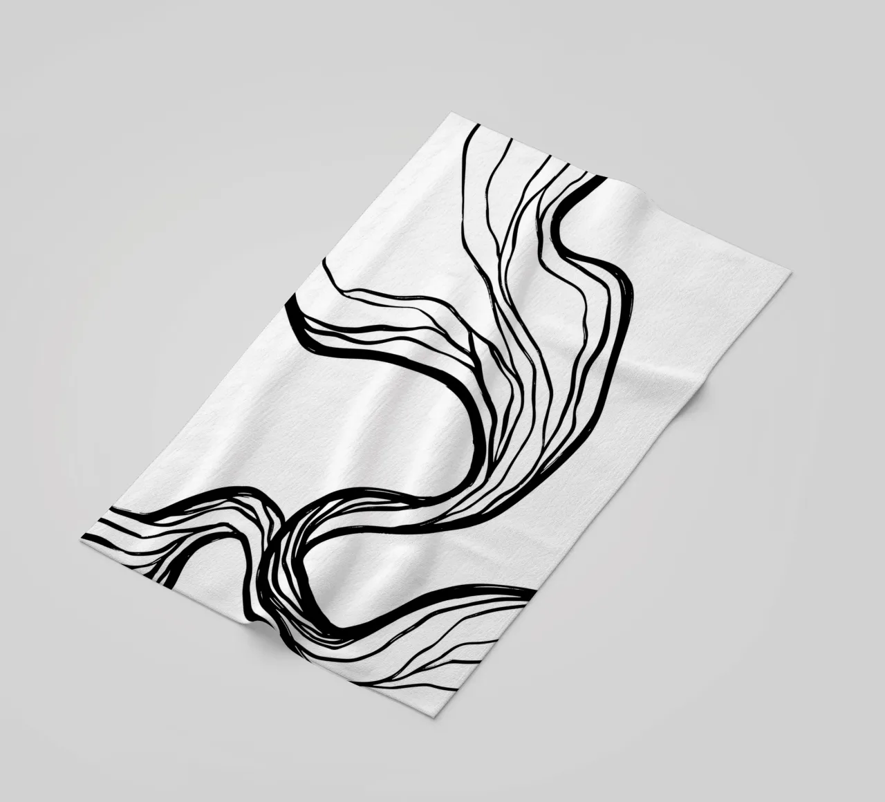 Line art design organico - minimale e moderno telo mare da Whole©