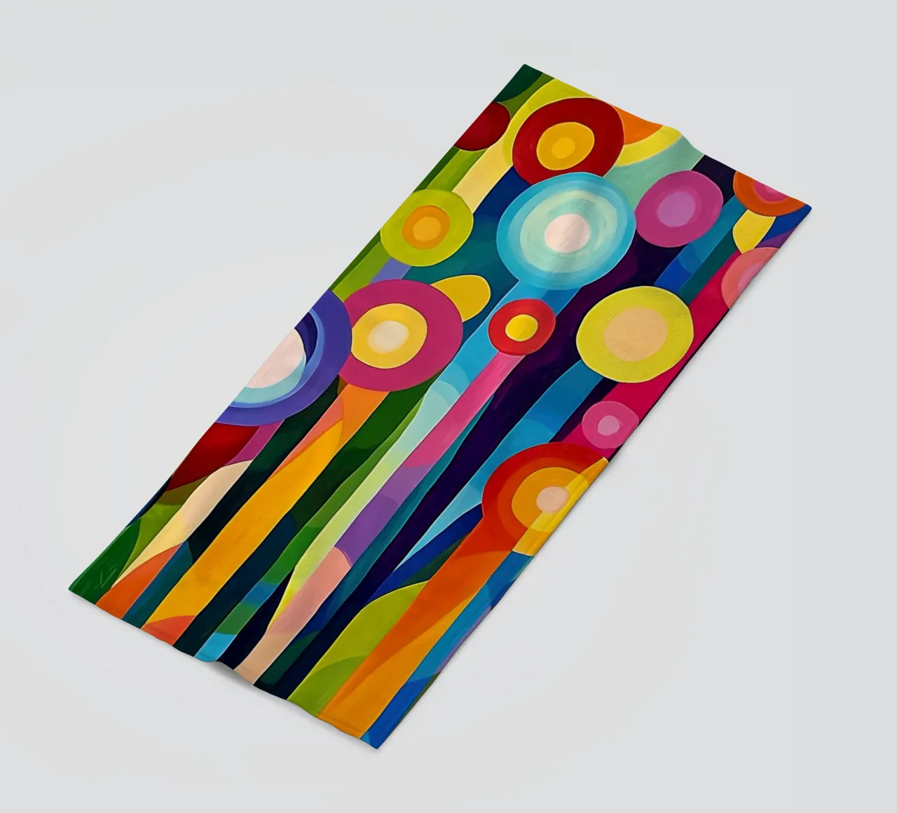 Optimistic Abstract Joy of Life Summer Meadow beach towel by Autofocus