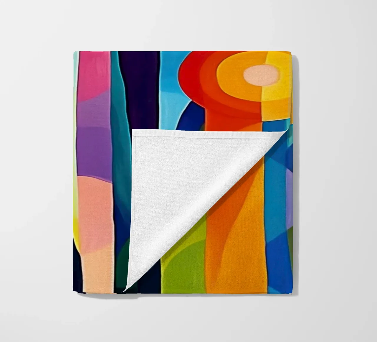 Optimistic Abstract Joy of Life Summer Meadow beach towel by Autofocus