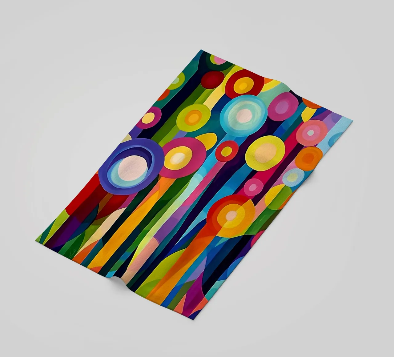 Optimistic Abstract Joy of Life Summer Meadow beach towel by Autofocus
