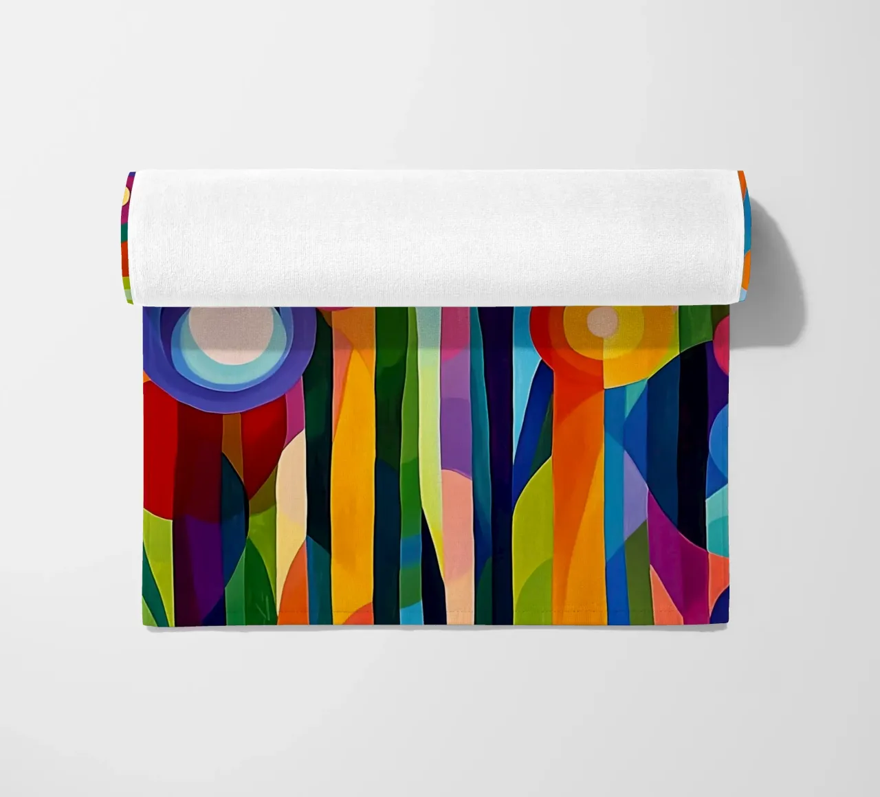 Optimistic Abstract Joy of Life Summer Meadow beach towel by Autofocus