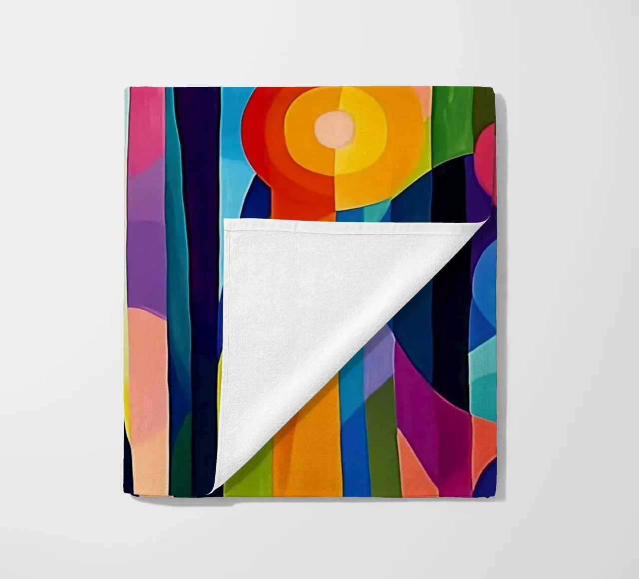 Optimistic Abstract Joy of Life Summer Meadow beach towel by Autofocus