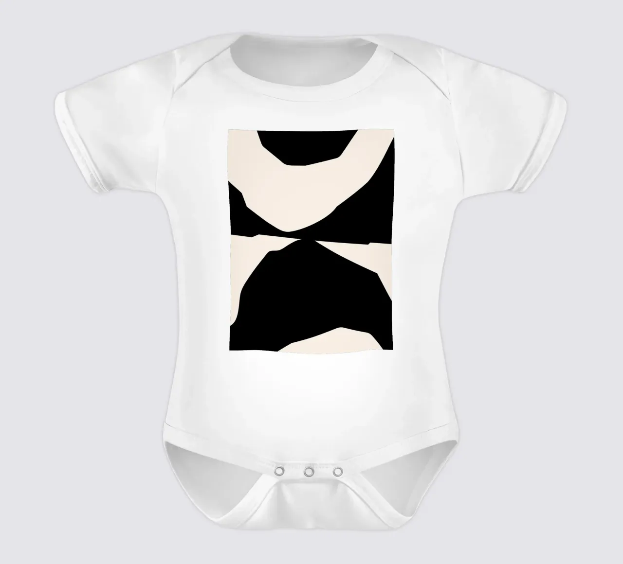 Abstracte contrastkunst - modern & expressief babyrompertje korte mouwen van Whole©