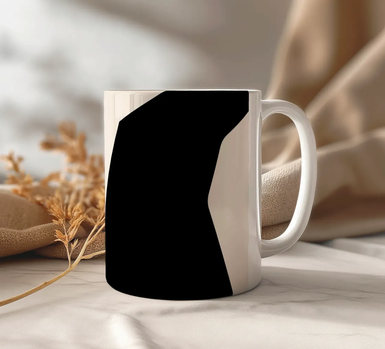 Abstract contrast art - modern & expressive ceramic mug by Whole©