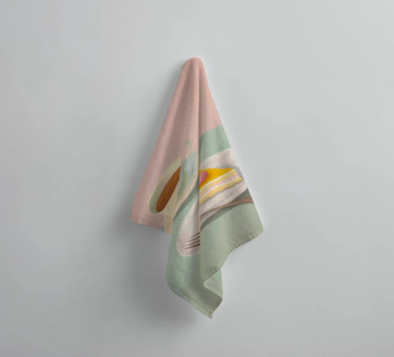 Cake time in Pastel towel by Carinaprint