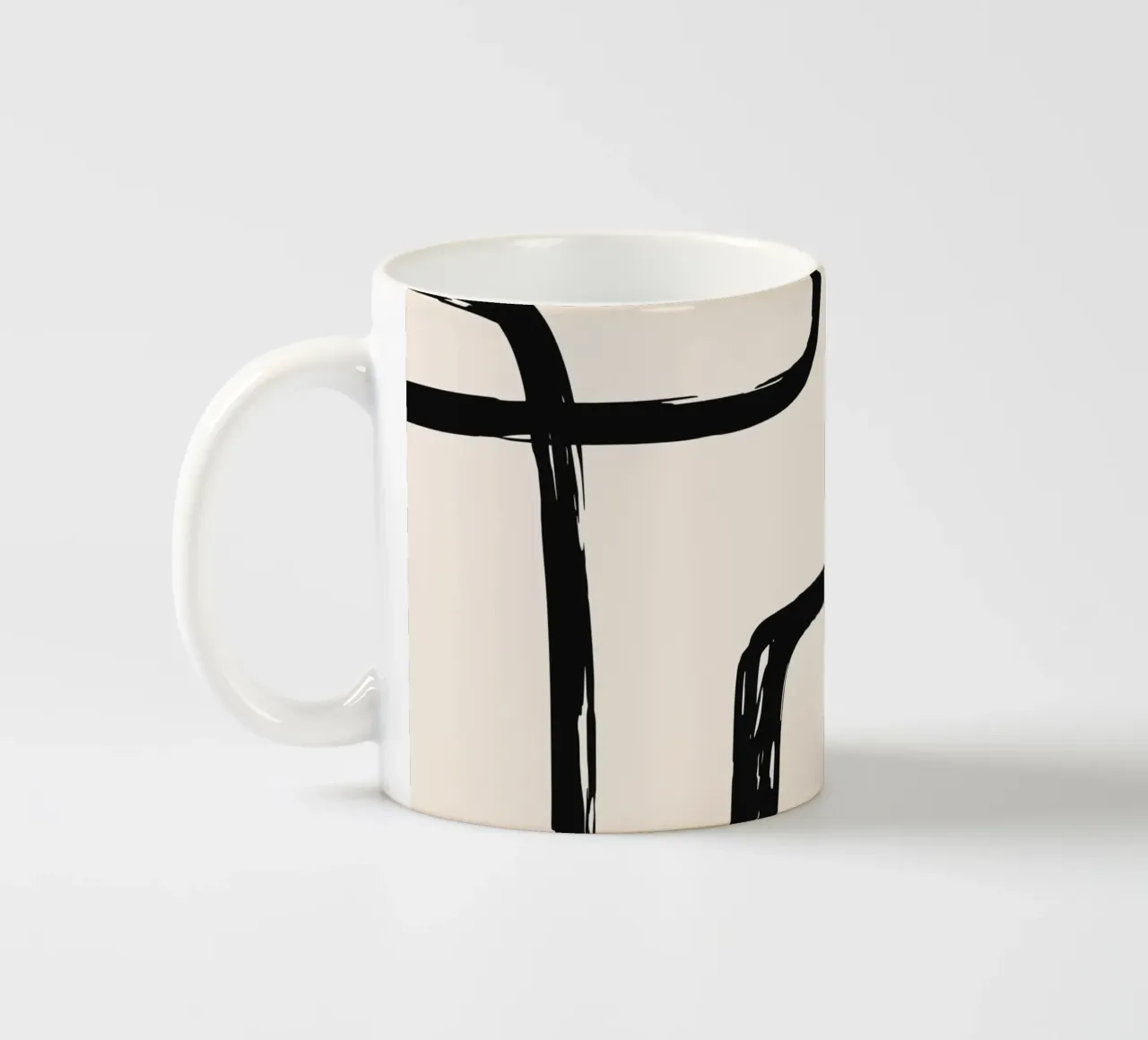 Abstract Brush Art - Modern & Minimalist ceramic mug by Whole©