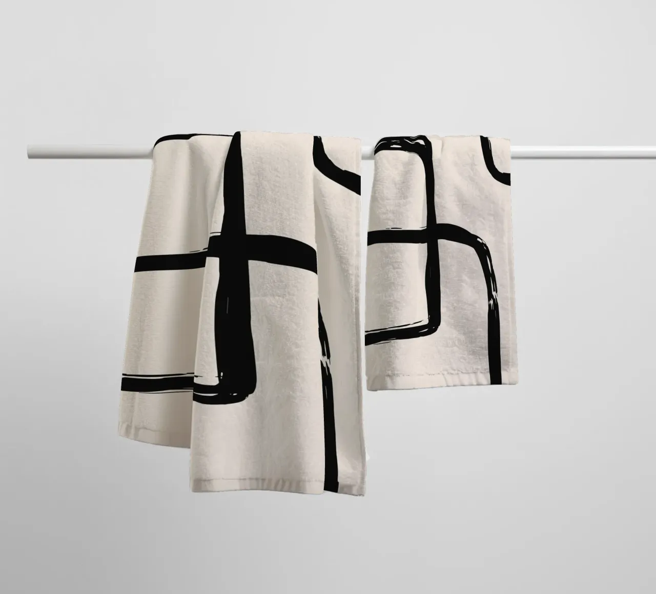 Abstract Brush Art - Modern & Minimalist towel by Whole©