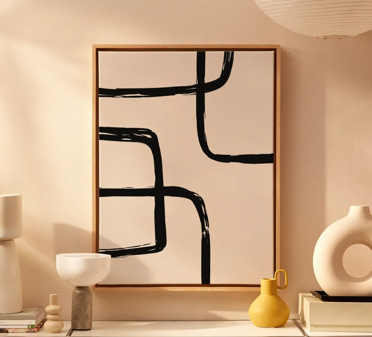 Abstract Brush Art - Modern & Minimalist canvas with Floater frame by Whole©