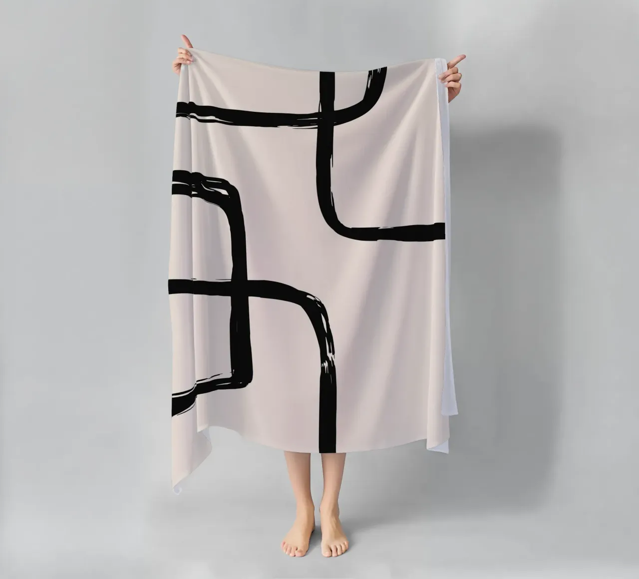 Abstrakte Pinselkunst – Modern & Minimalistisch Strandtuch von Whole©