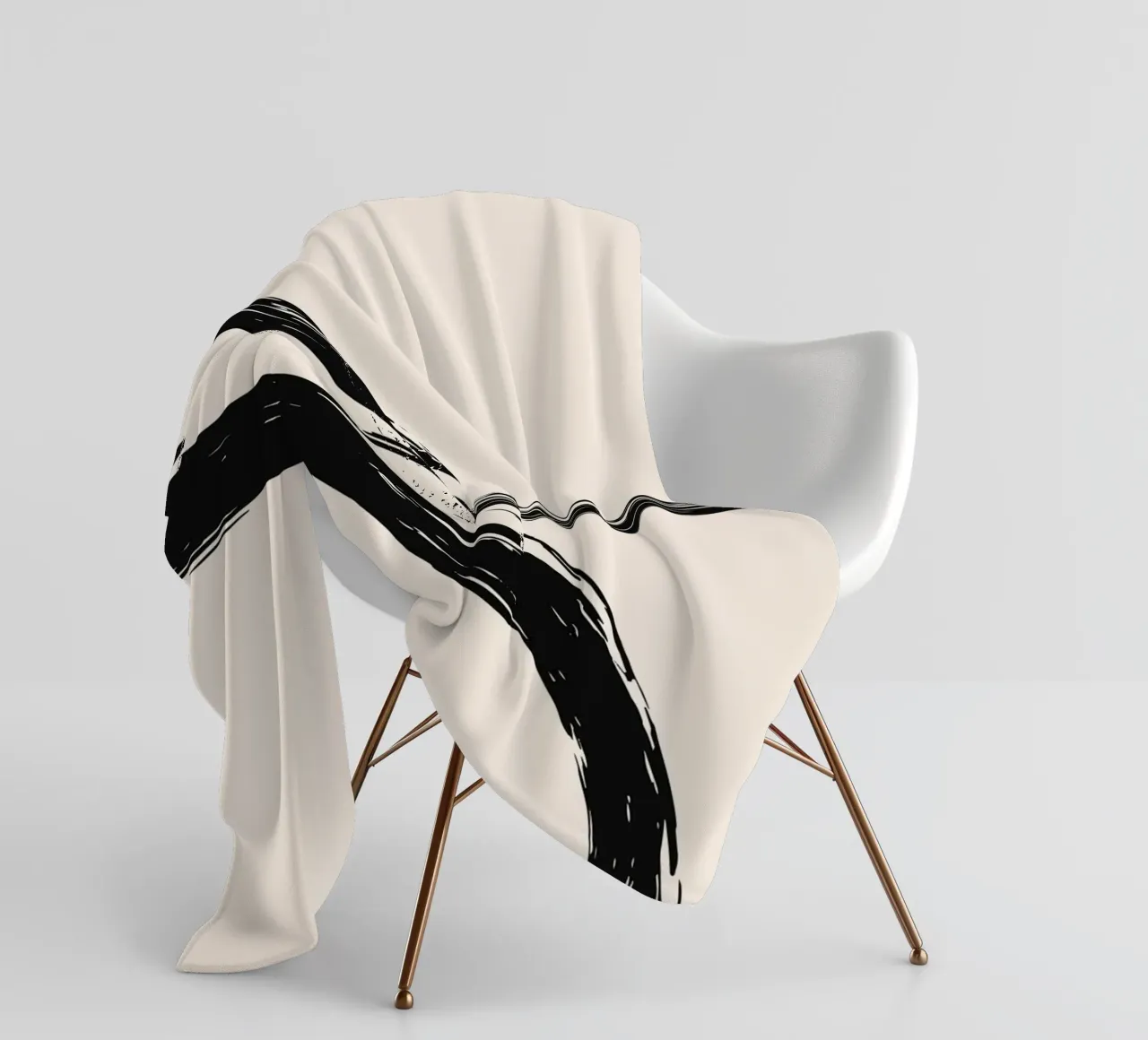 Abstract circle brush art - Stylish & modern fleece blanket by Whole©