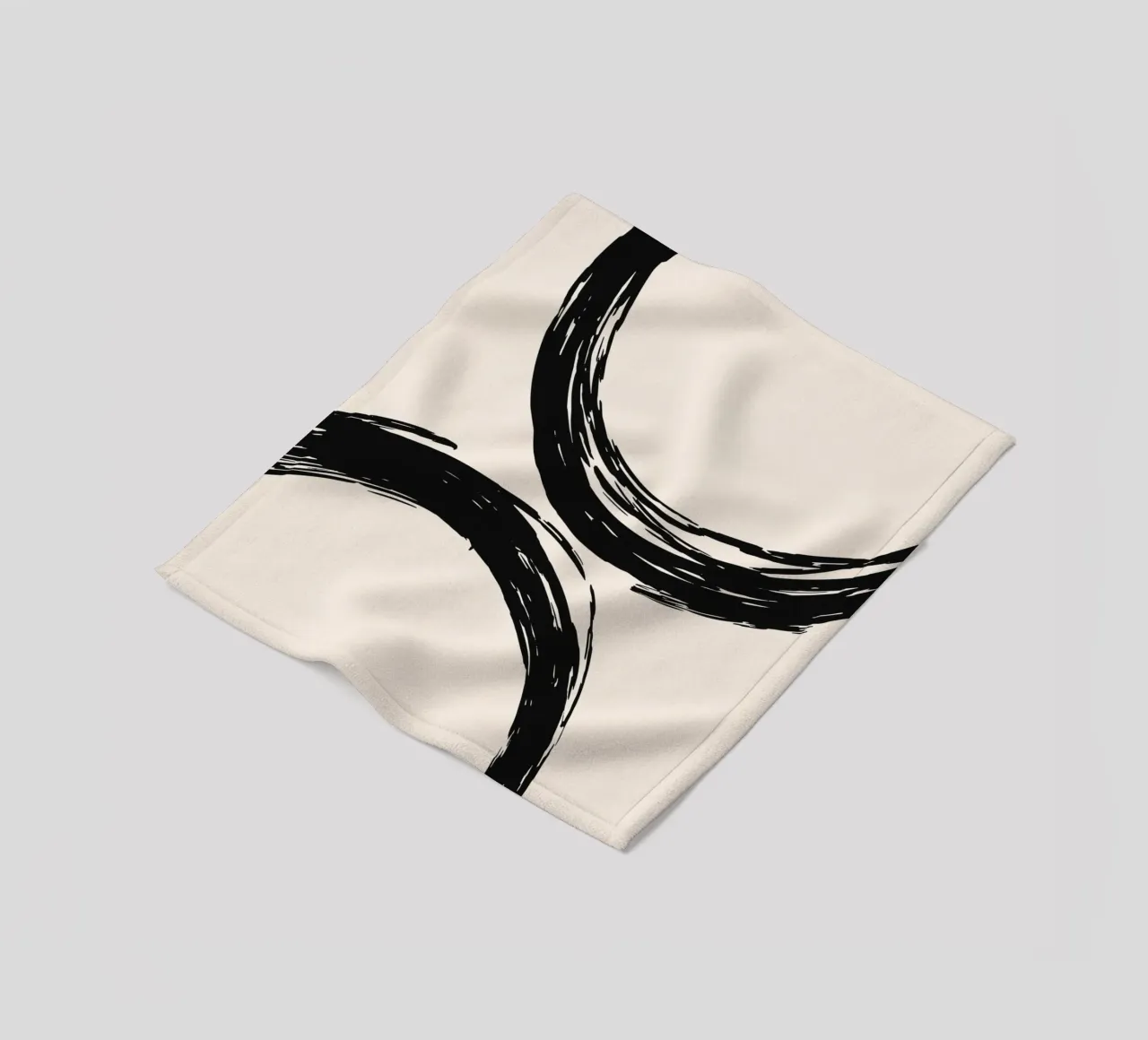 Abstract circle brush art - Stylish & modern fleece blanket by Whole©