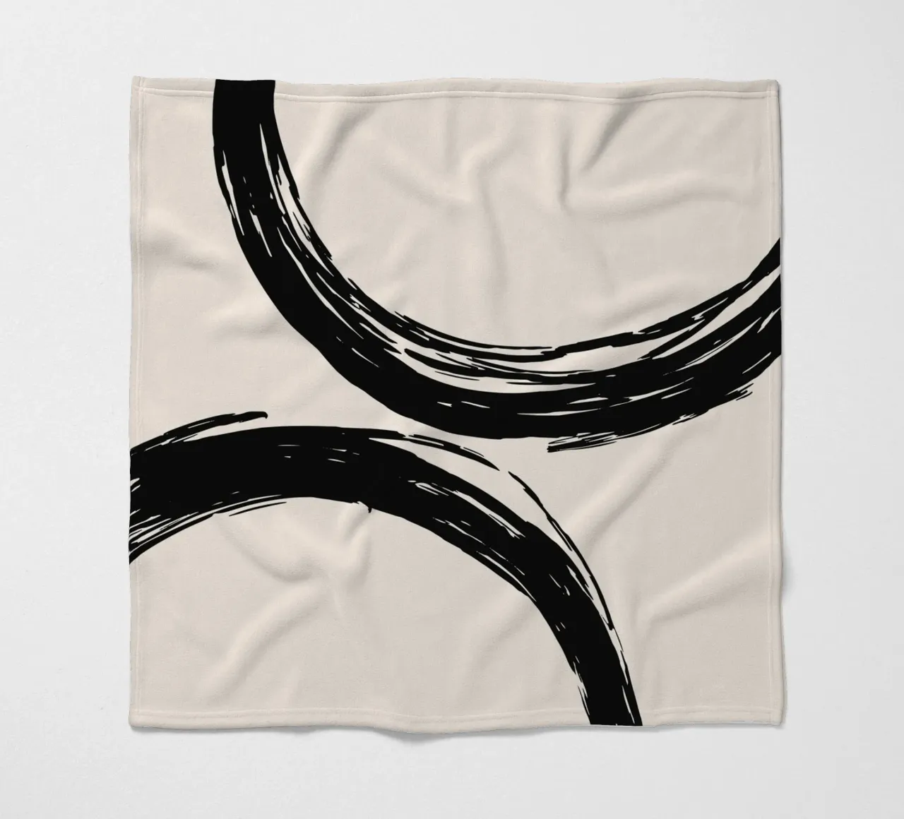 Abstract circle brush art - Stylish & modern fleece blanket by Whole©