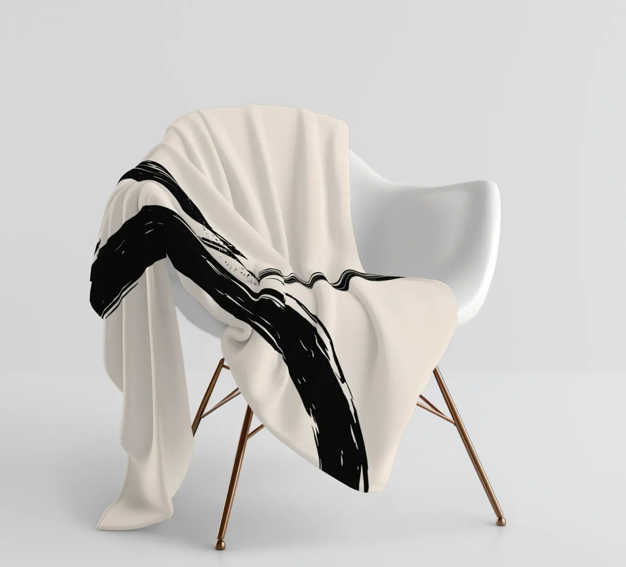 Abstract circle brush art - Stylish & modern fleece blanket by Whole©