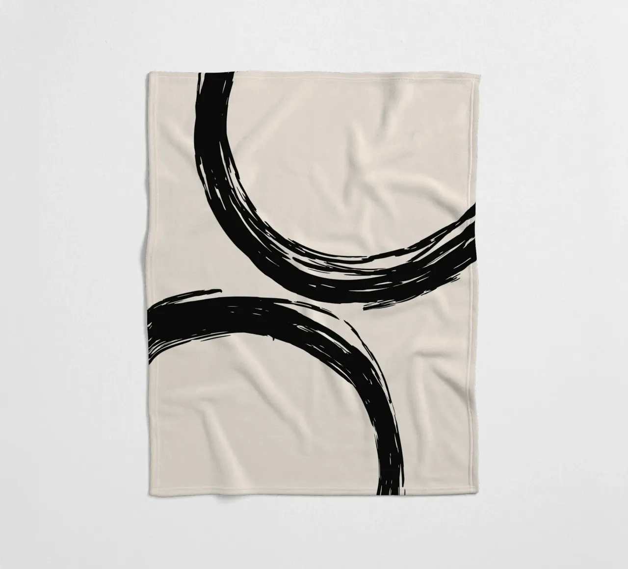 Abstract circle brush art - Stylish & modern fleece blanket by Whole©