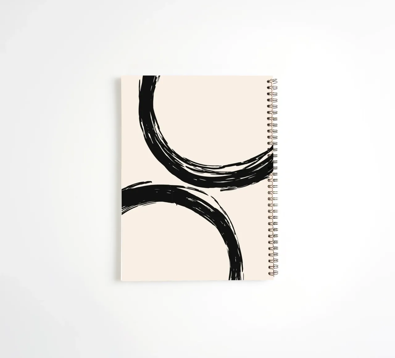 Abstract circle brush art - Stylish & modern spiral notebook by Whole©