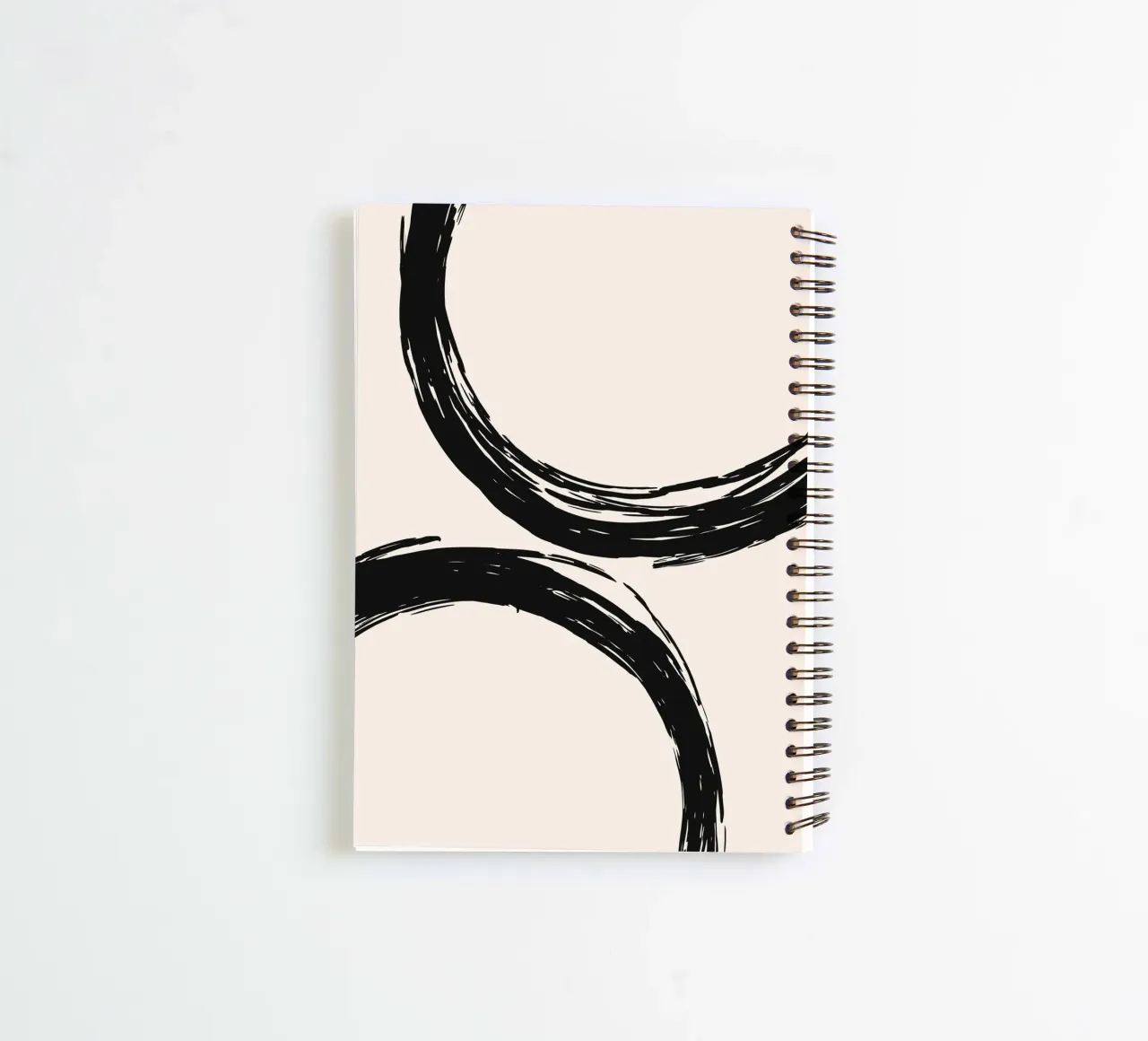 Abstract circle brush art - Stylish & modern spiral notebook by Whole©