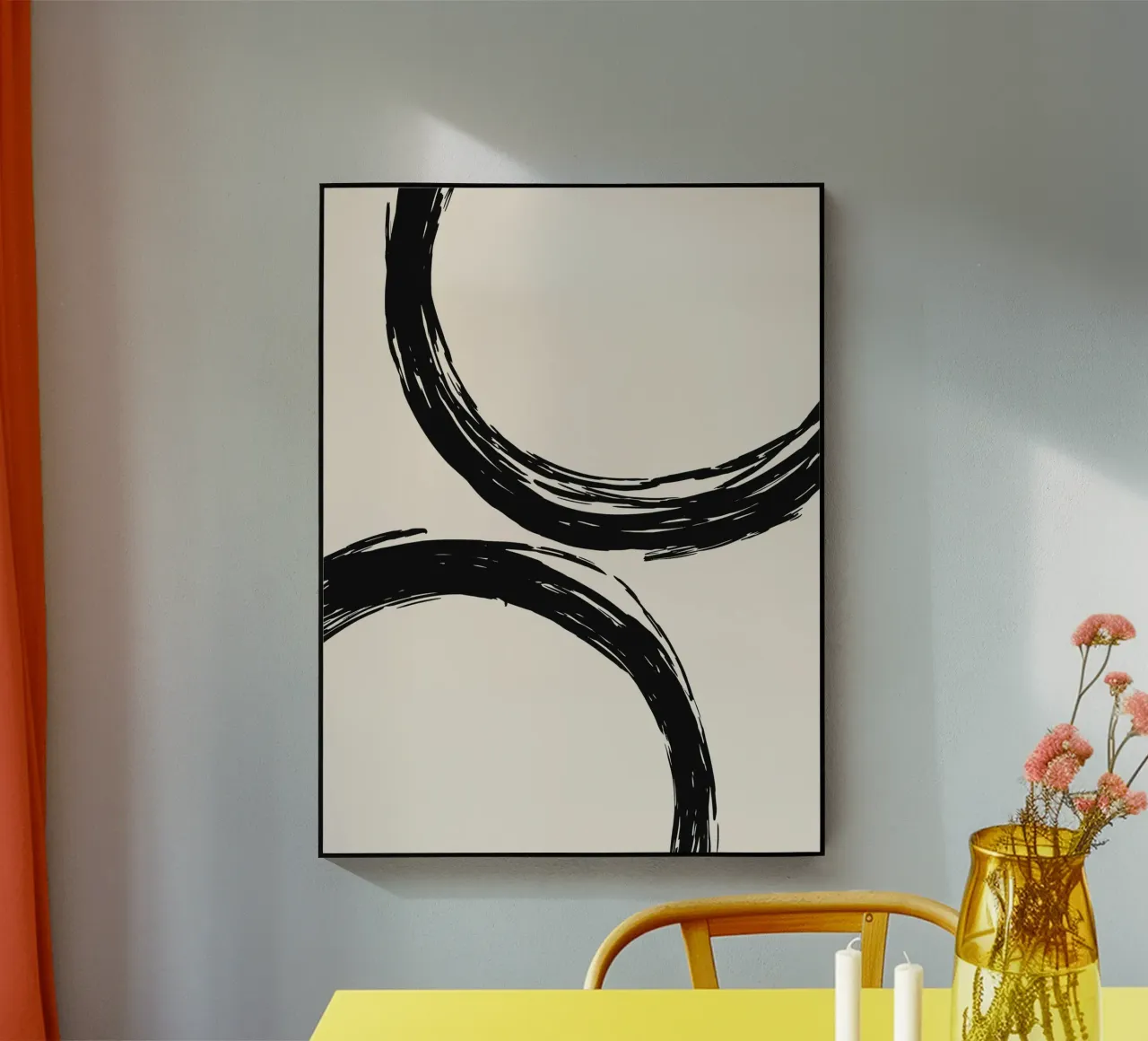 Abstract circle brush art - Stylish & modern acrylic glass by Whole©