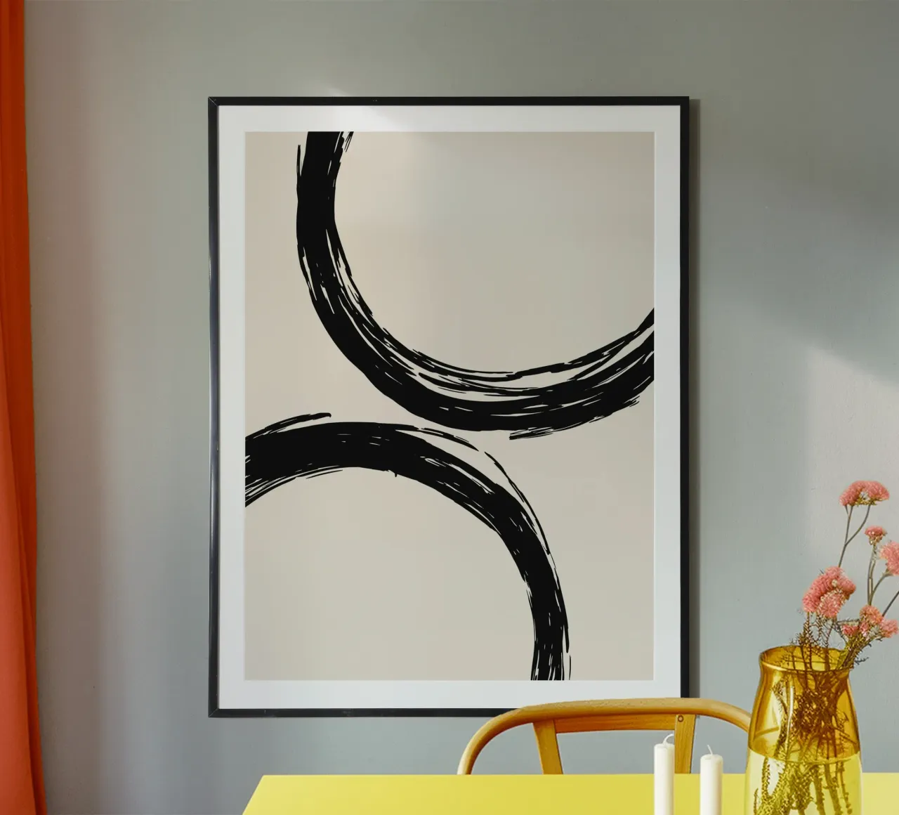 Abstract circle brush art - Stylish & modern poster by Whole©