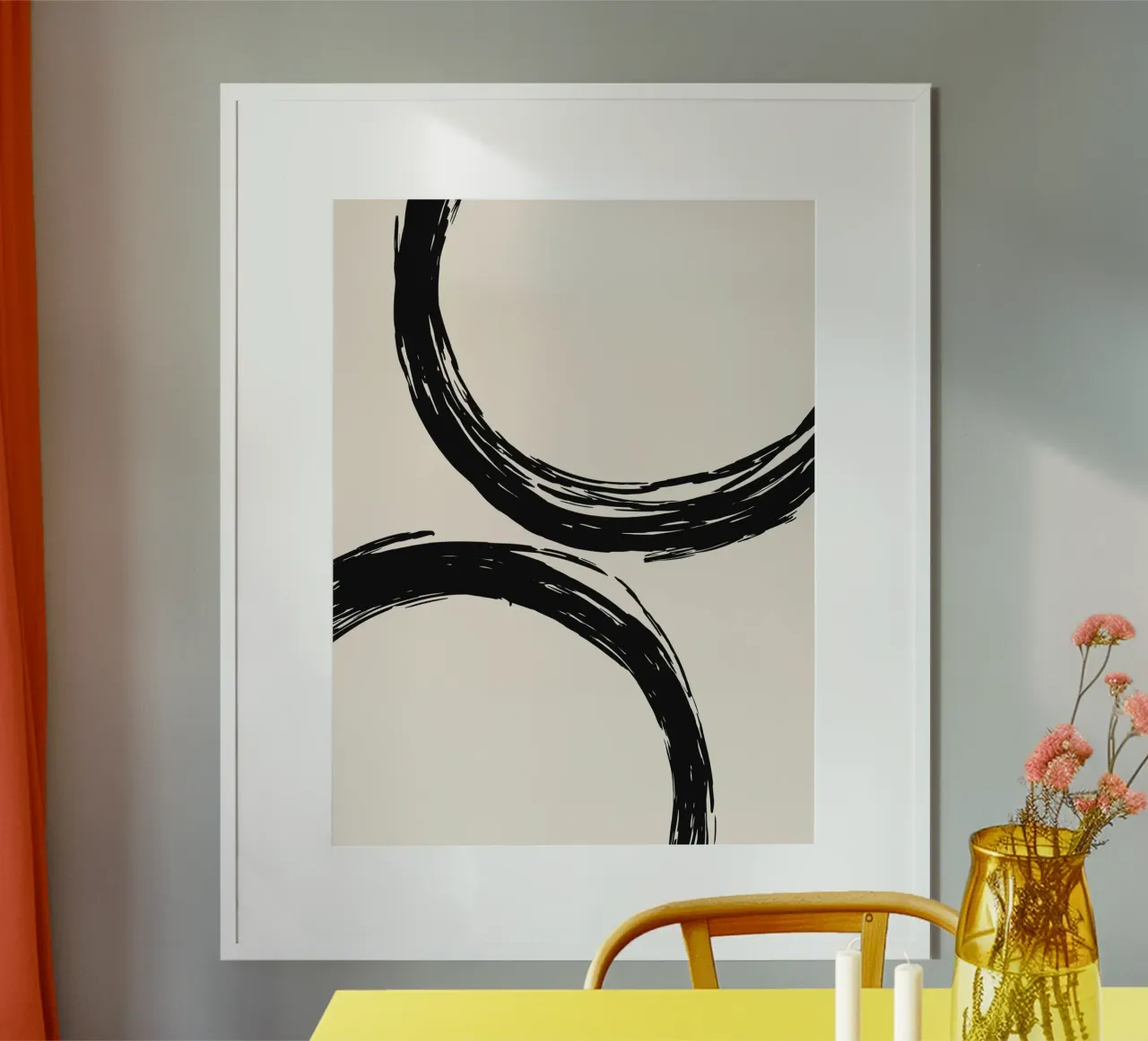 Abstract circle brush art - Stylish & modern poster by Whole©