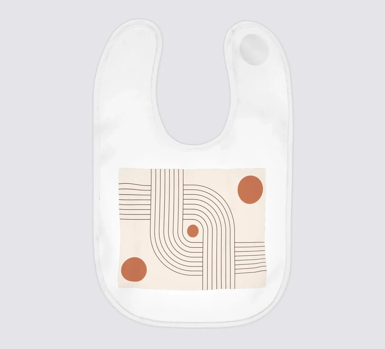 Retro lijnkunst - boho & minimalistisch baby slabbetje van Whole©