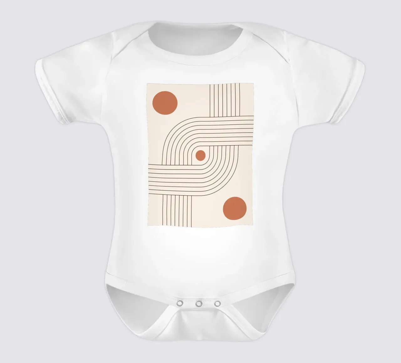 Line art retrò - boho e minimalista body neonato maniche corte da Whole©