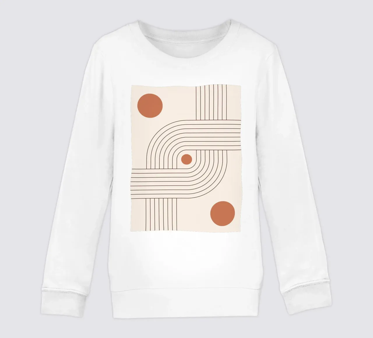Retro line art - boho & minimalist kids sweatshirt by Whole©
