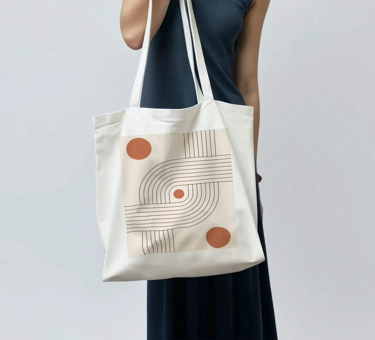 Line art retrò - boho e minimalista borsa in juta da Whole©