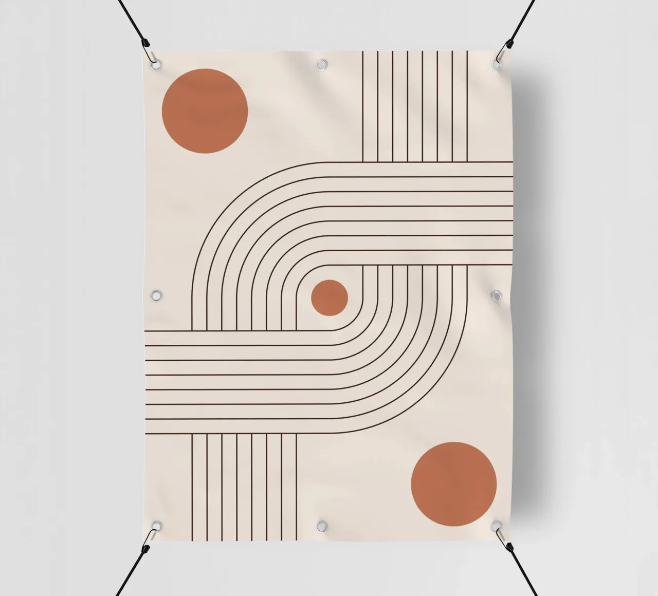 Line art retrò - boho e minimalista telo in pvc da Whole©