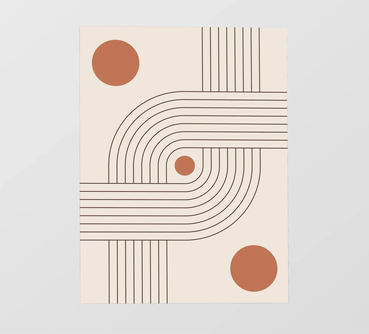 Line art retrò - boho e minimalista telo in pvc da Whole©