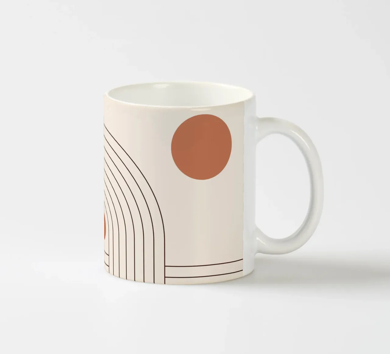 Retro lijnkunst - boho & minimalistisch keramische mok van Whole©