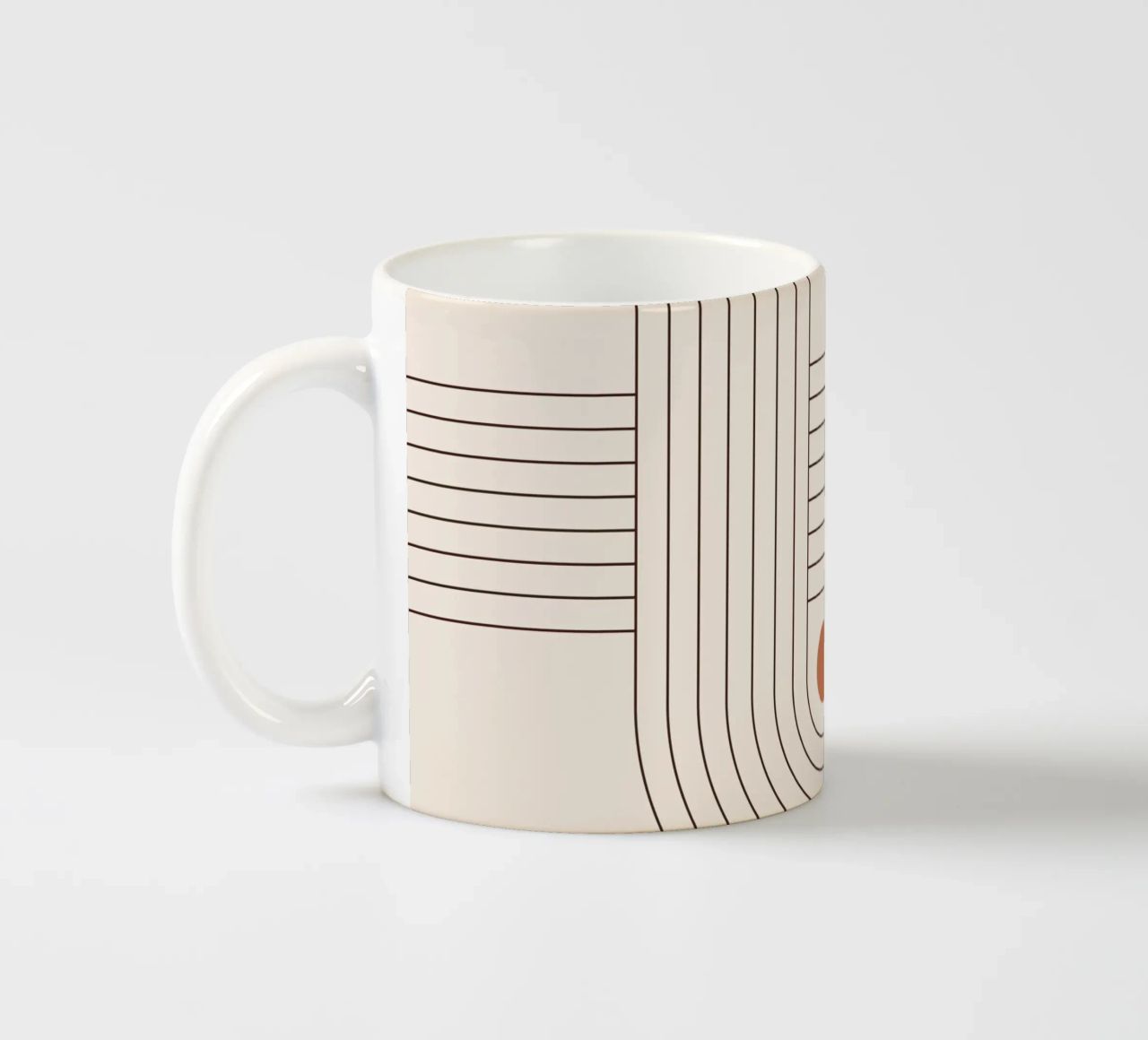 Line art retrò - boho e minimalista tazza in ceramica da Whole©