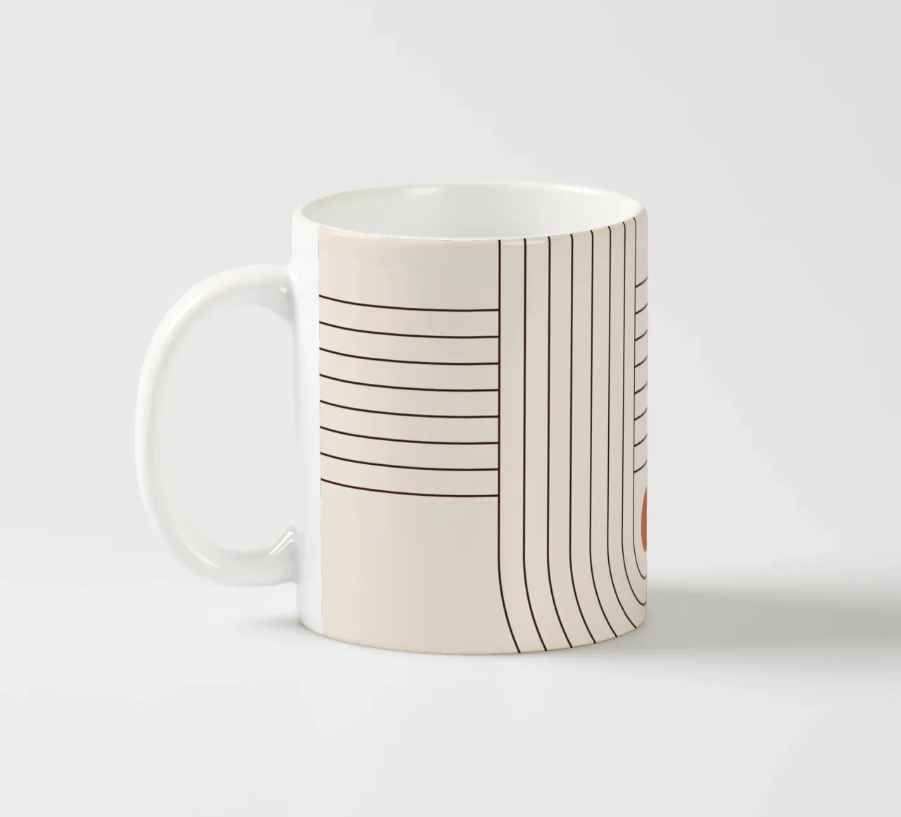 Retro lijnkunst - boho & minimalistisch keramische mok van Whole©