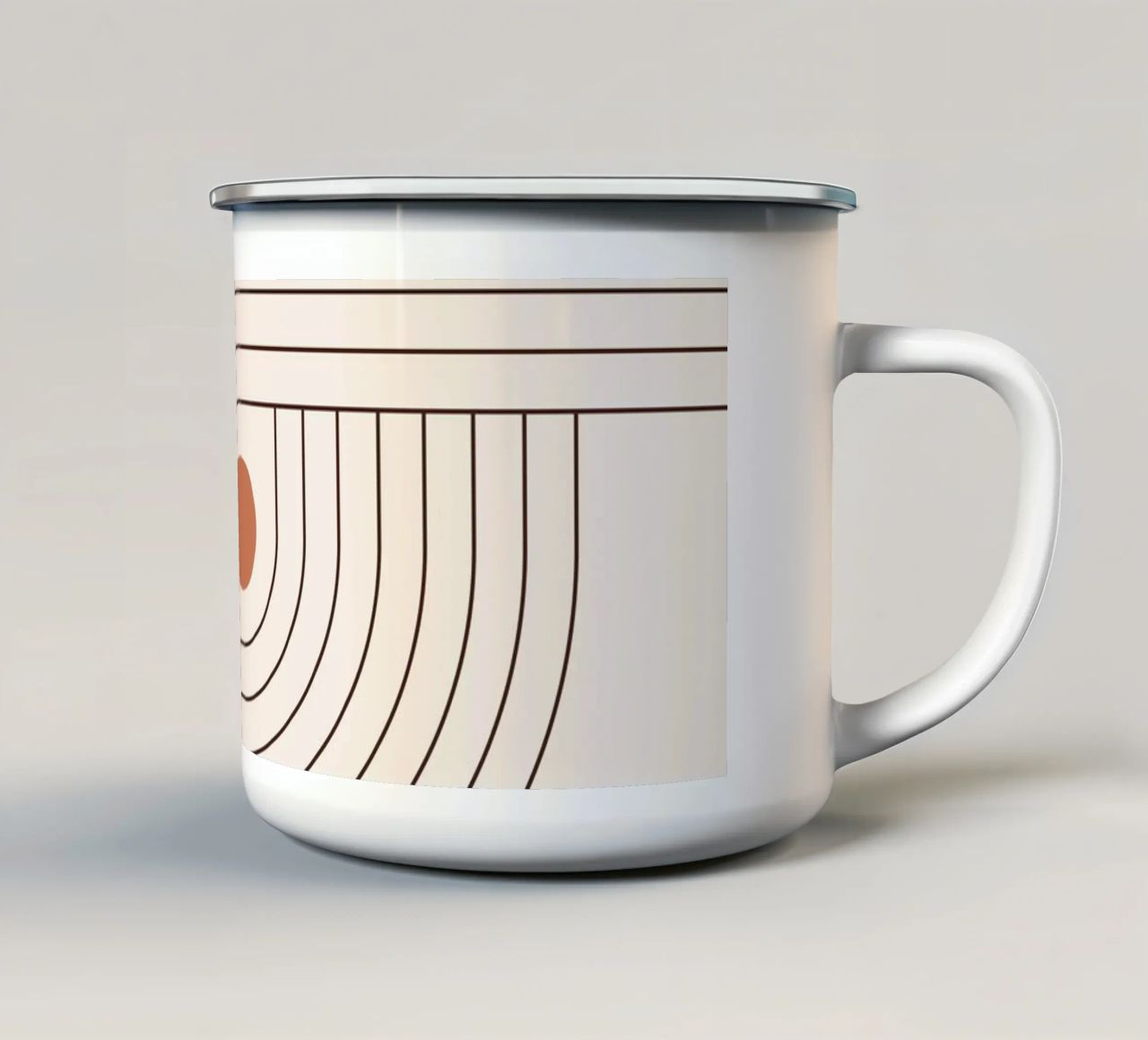 Line art retrò - boho e minimalista tazza in smalto da Whole©