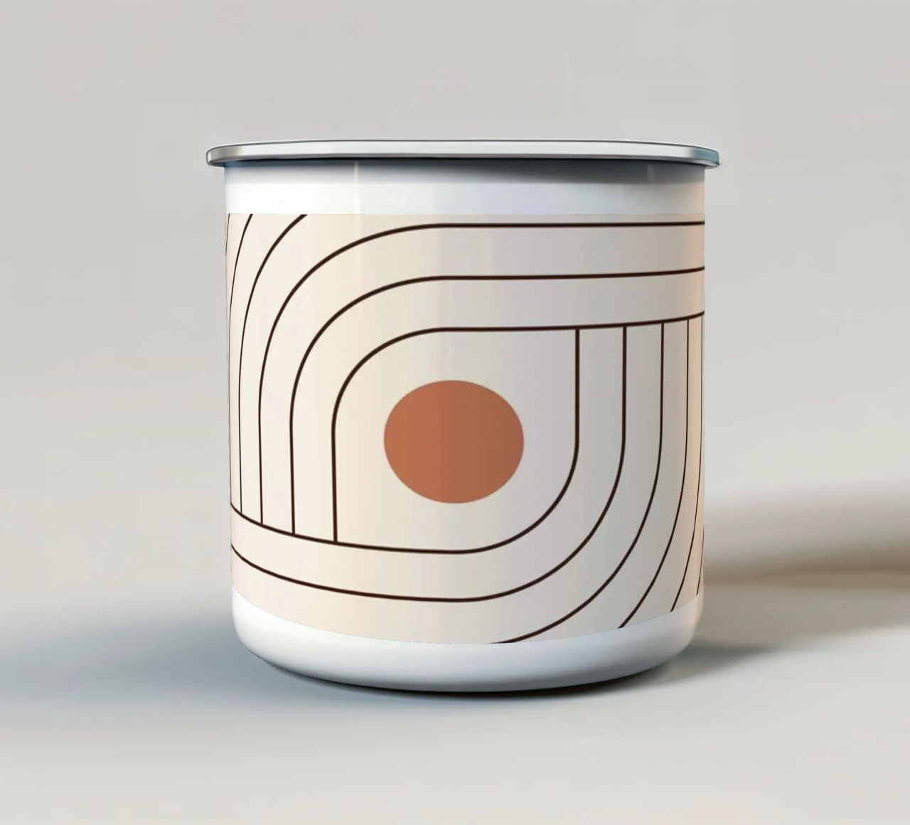 Line art retrò - boho e minimalista tazza in smalto da Whole©