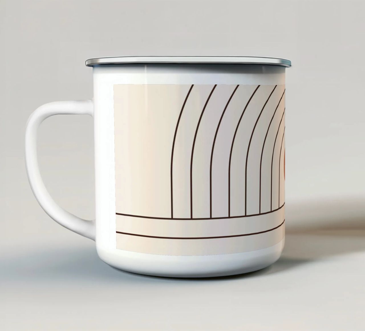 Line art retrò - boho e minimalista tazza in smalto da Whole©