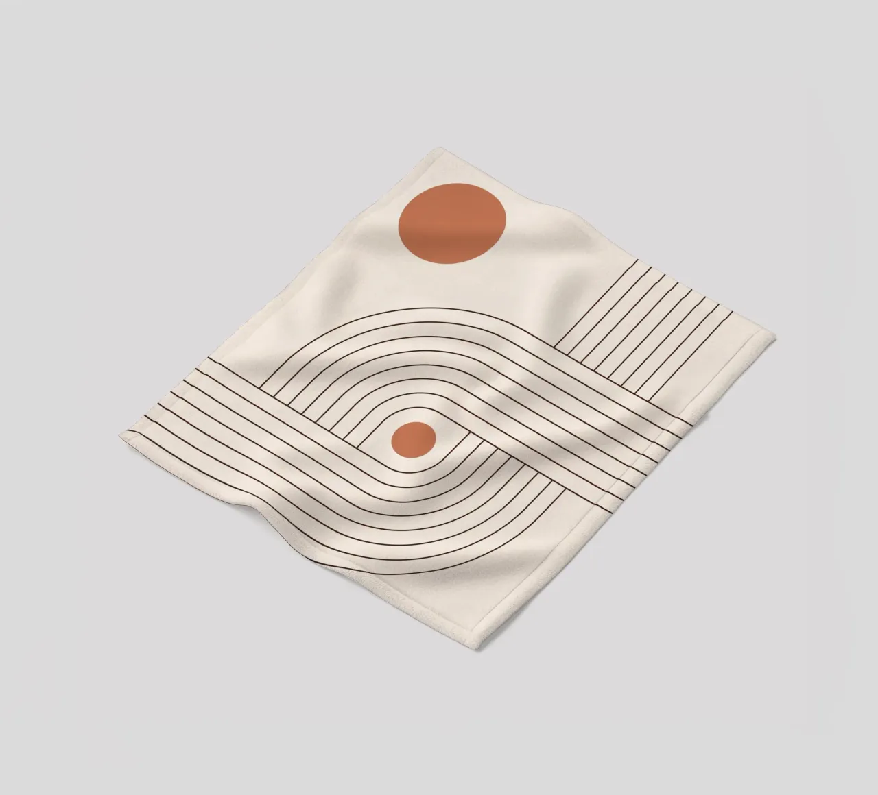 Line art retrò - boho e minimalista coperta in pile da Whole©